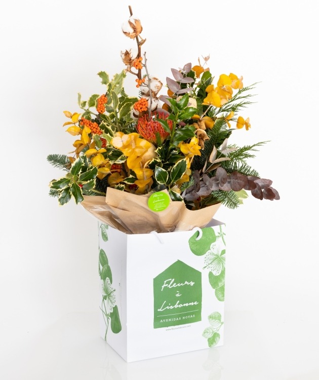 Fleurs à Lisbonne - Ramo de Protea e Flor de Algodão (1)