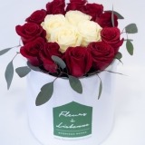 Tall Box of Red and White Roses (3)