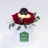Tall Box of Red and White Roses (4)