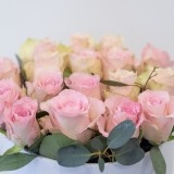 Tall Box of Pink Roses and Eucalyptus   (3)