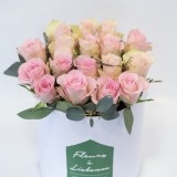 Tall Box of Pink Roses and Eucalyptus   (2)