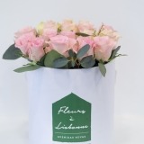 Tall Box of Pink Roses and Eucalyptus   (4)