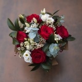 Box of Red Roses and Eucalyptus (5)