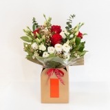 Box of Red Roses and Eucalyptus (2)