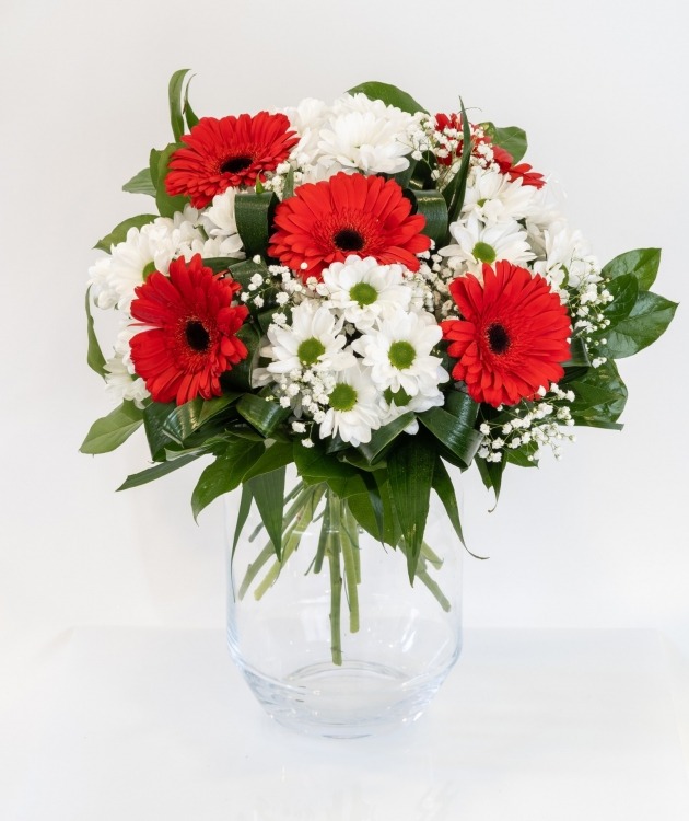 Fleurs à Lisbonne - Ramo de Gerberas Vermelhas e Margaridas Brancas (2)