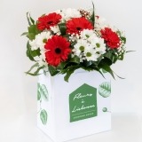 Bouquet of Red Gerberas and White Daisies (1)
