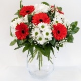 Bouquet of Red Gerberas and White Daisies (2)