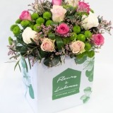 Bouquet of Roses, Lemonium and Daisies  (2)