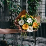 Bouquet of Yellow and White Gerberas (6)