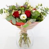 Bouquet de Roses Rouges et Lisianthus (4)