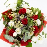 Bouquet de Roses Rouges et Lisianthus (3)