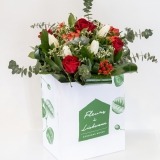 Bouquet of Red Roses and White Tulips (1)