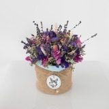 Statice Arrangement in Decorative Basket (2)