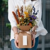 Caixa de Flores Secas Laranja (5)