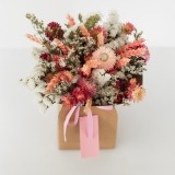 Caixa de Flores Secas Cor de Rosa Claro (3)