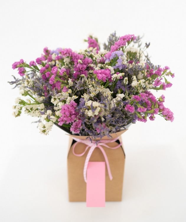 Fleurs à Lisbonne - Caixa de Flores Secas Rosa Statice 2