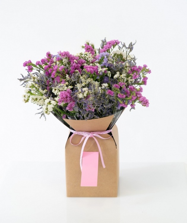 Fleurs à Lisbonne - Caixa de Flores Secas Rosa Statice 1