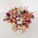 Pink Dried Flowers in a Decorative Basket (2)