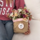 Pink Dried Flowers in a Decorative Basket (4)