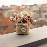 Pink Dried Flowers in a Decorative Basket (5)