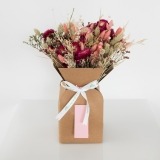 Caixa de Flores Secas Cor de Rosa Escuro (1)