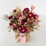 Caixa de Flores Secas Cor de Rosa Escuro (2)