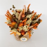 Flores Secas Laranja em Cesto Decorativo (2)